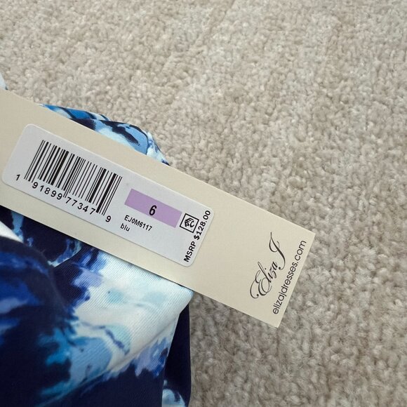 NWT Eliza J Blue and White Boho Summer Maxi Dress 6 - Picture 8 of 9